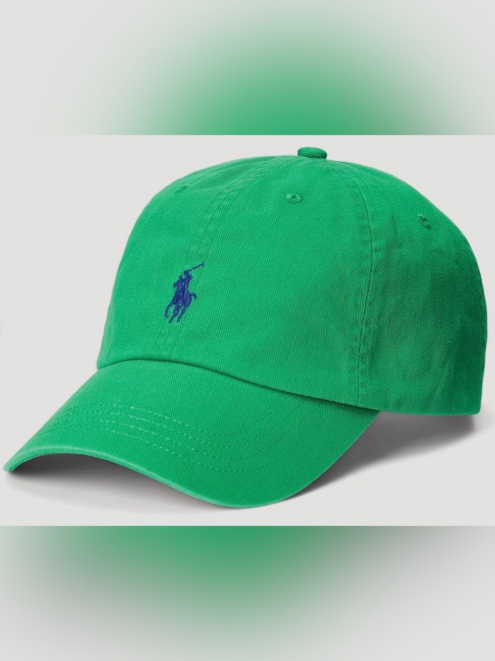NWT Polo Ralph Lauren Green with Blue Pony Cotton Chino Baseball Cap Hat❗️